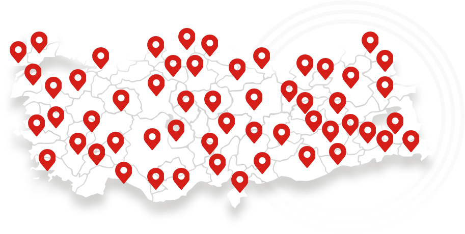 Türkiye Haritası - Kaynes Şubeleri