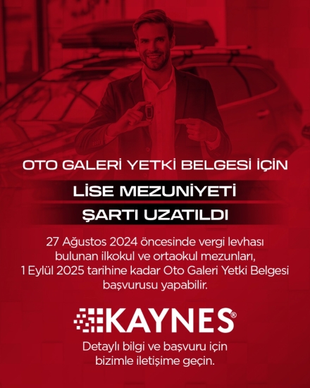 Lise Mezuniyeti Şartı Olmadan Oto Galeri Yetki Belgesi Alma Süresi Uzatıldı! Kapak Görseli